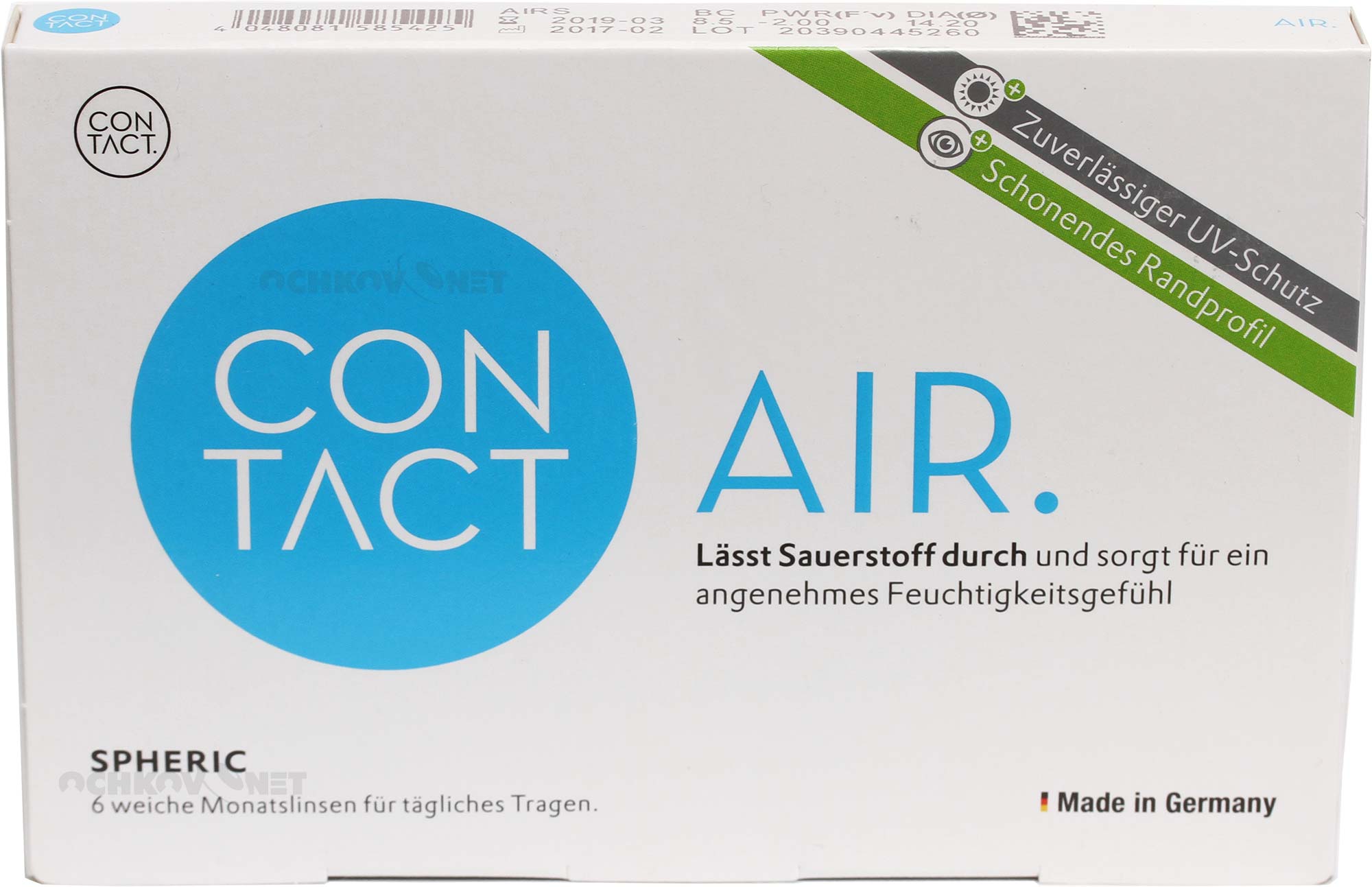 Купить Контактные линзы Contact Air spheric 6 штук (плюсовые диоптрии), Wöhlk