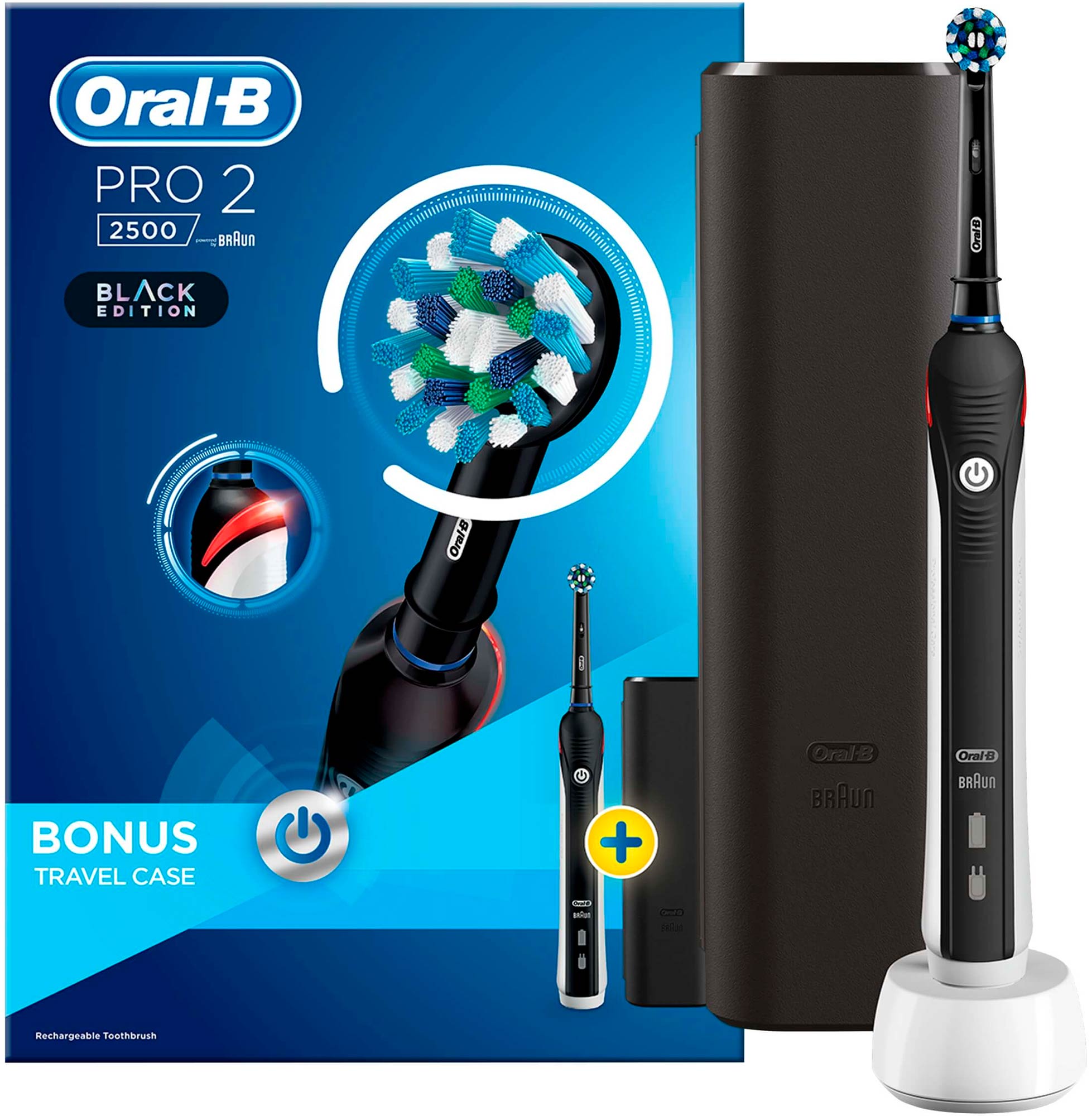Купить Зубная щетка Oral-B PRO2 2500 Cross Action Black Edition, Braun