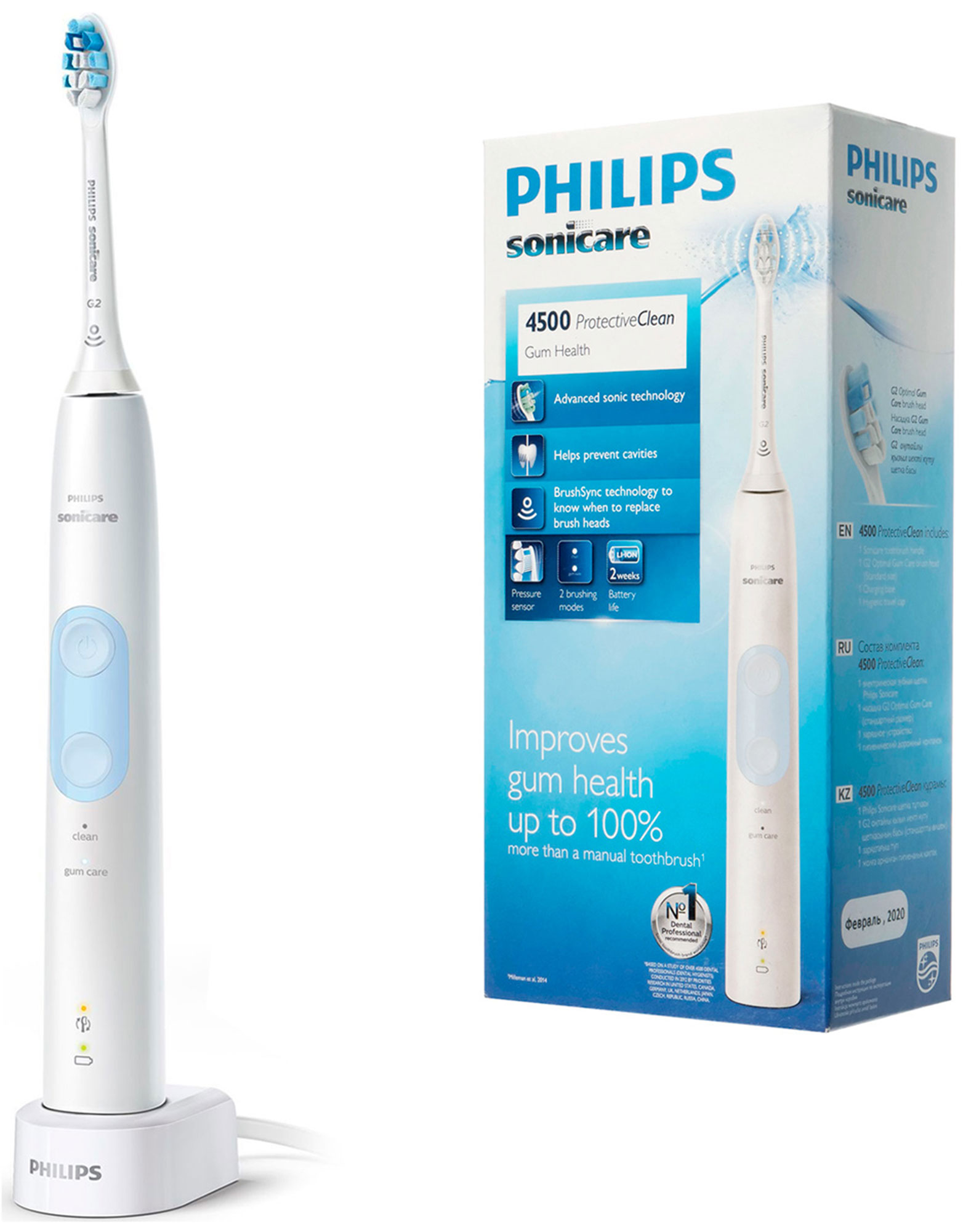 Электрическая зубная щетка Philips Sonicare ProtectiveClean 4500 HX6829/14 Philips - фото 1