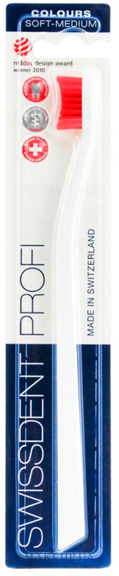 

Зубная щетка Swissdent Profi Colours Soft-Medium (белая) 1 штука