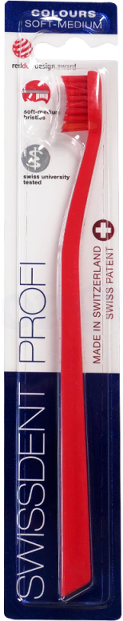 

Зубная щетка Swissdent Profi Colours Soft-Medium (красная)
