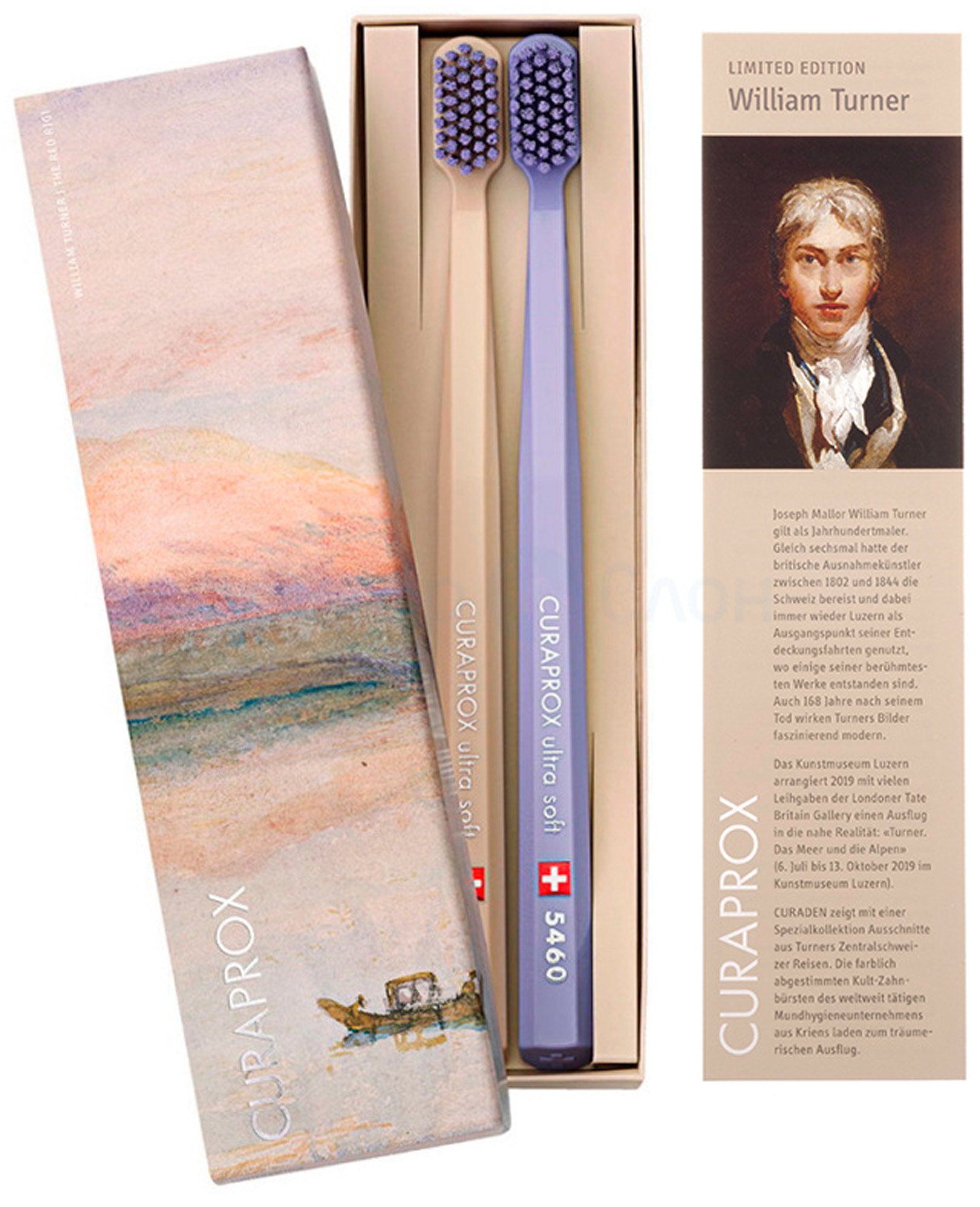 

Зубные щетки 2 шт. CURAPROX 5460 Ultrasoft William Turner Бежевый/Сиреневый