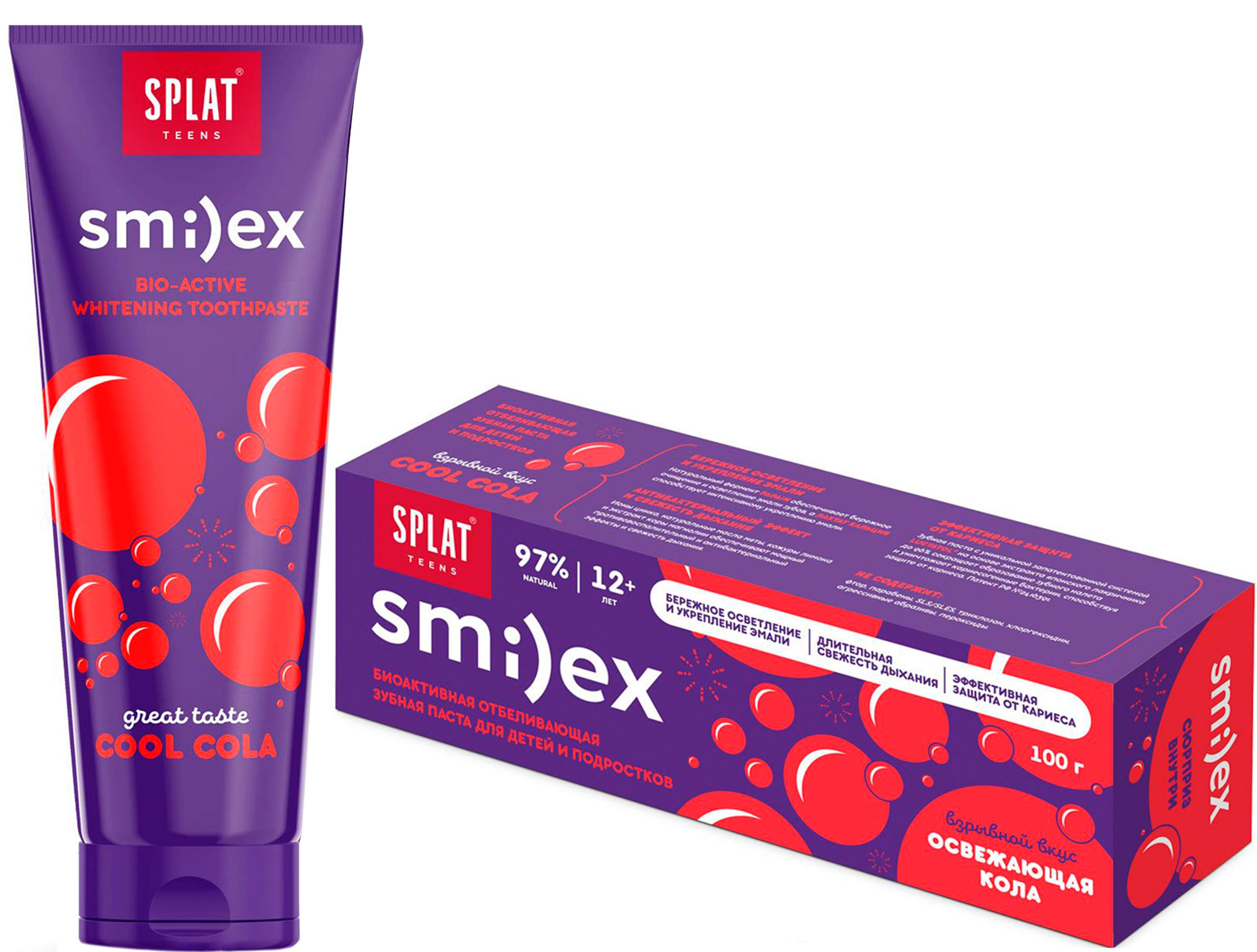 

Зубная паста Splat Smilex Освежающая кола (от 12 лет) 75 мл