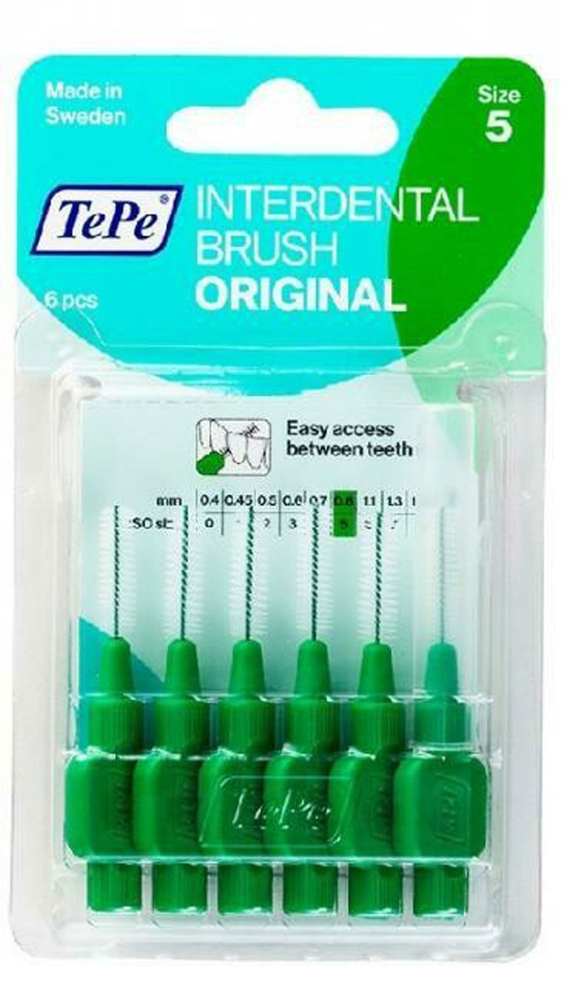 

Межзубные ёршики TePe Original Зелёный 6 шт