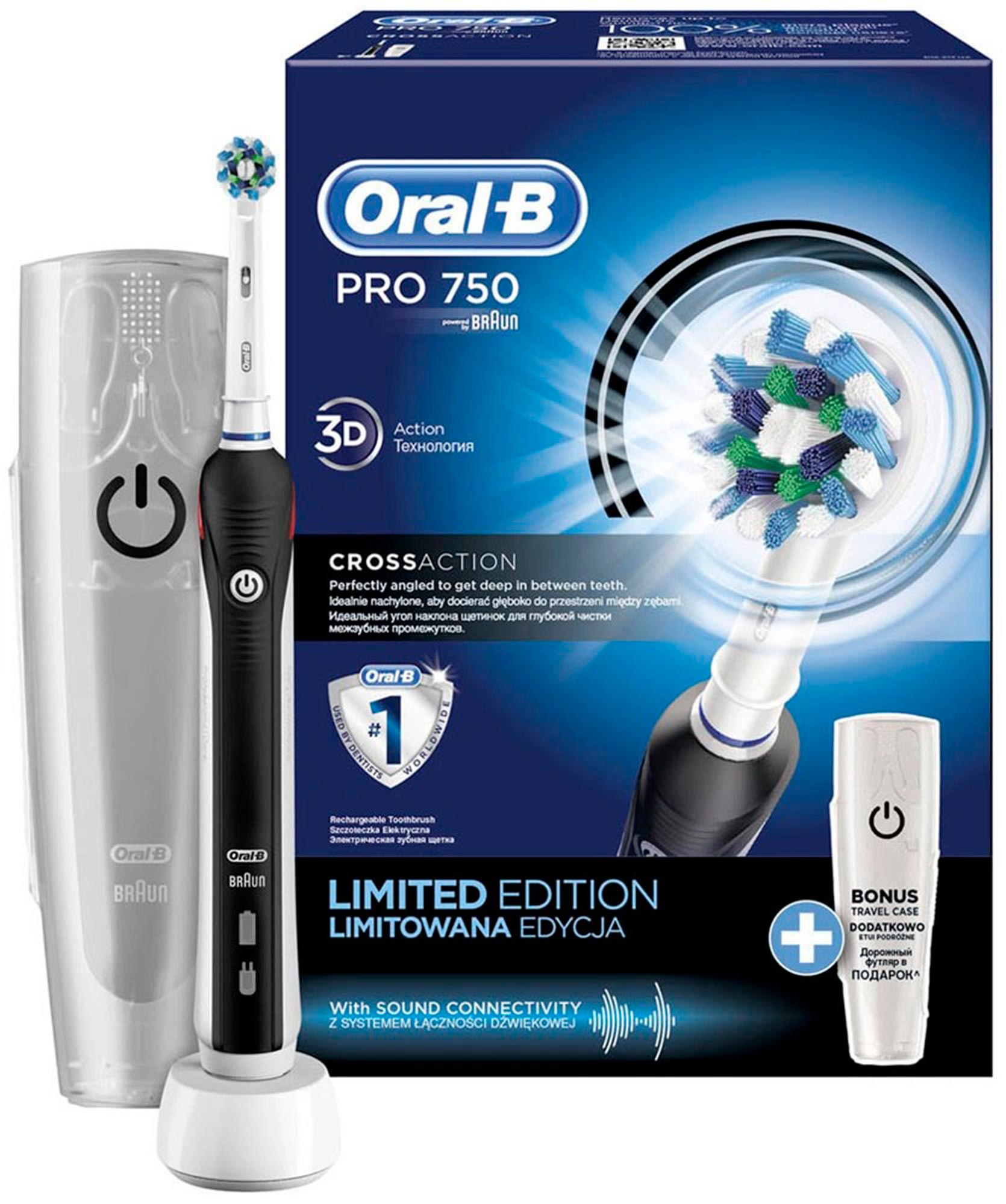 

Зубная щетка ORAL-B Professional Care 750/D16 CrossAction Black + футляр