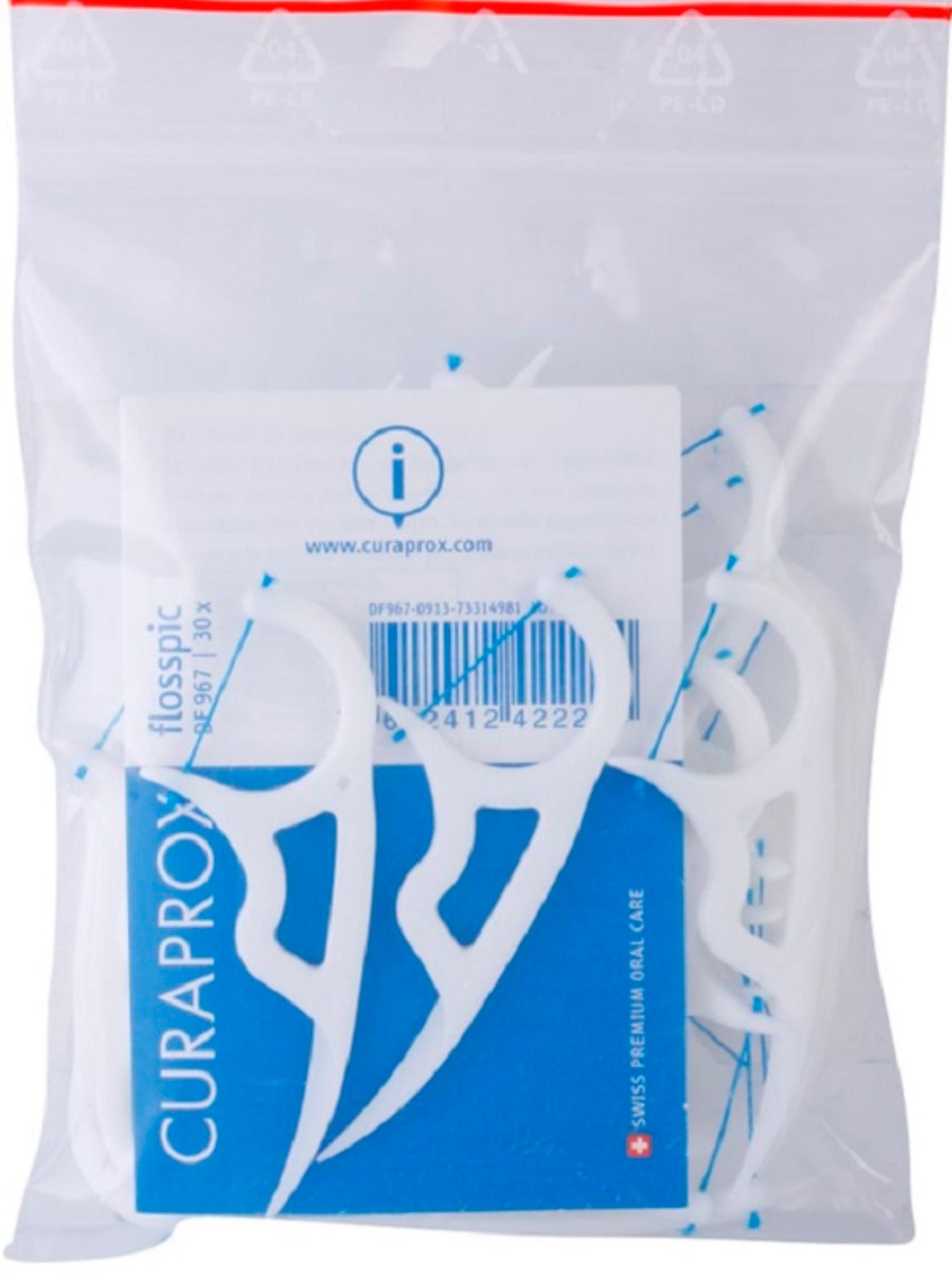 

Нить с пластиковым держателем Curaprox Flosspic DF 967