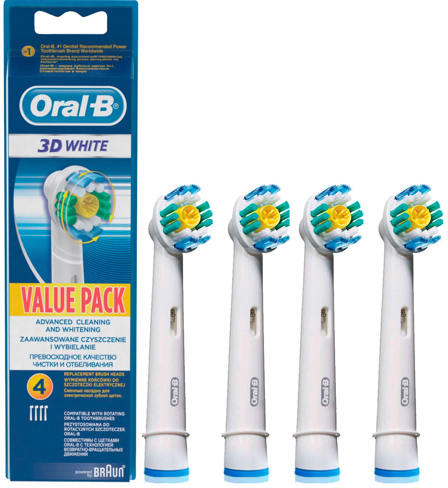

Насадки для зубных щёток Braun Oral-B 3D White 4 шт