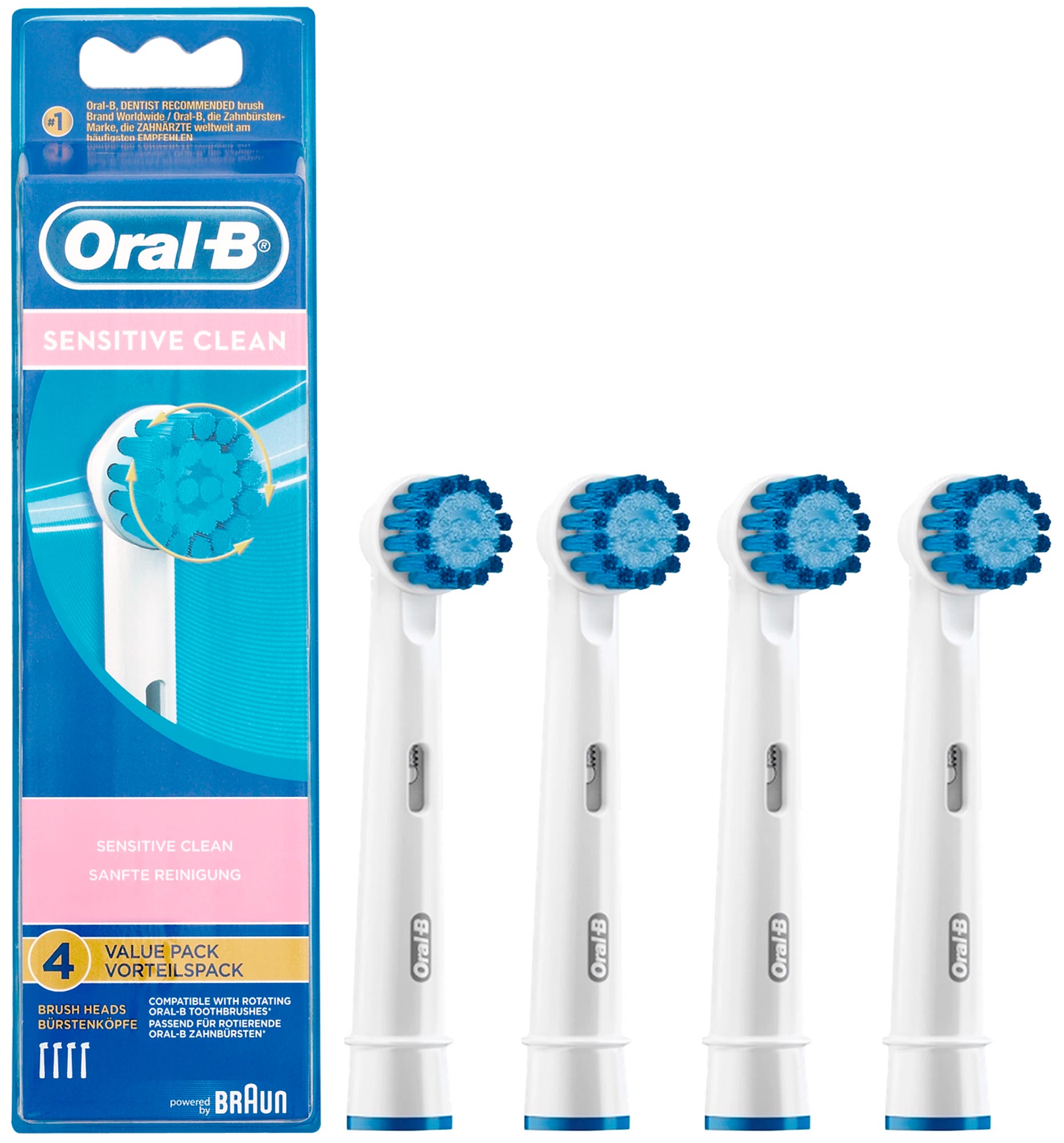 Насадки для зубных щёток Braun Oral-B Sensitive Clean 4 шт Braun - фото 1